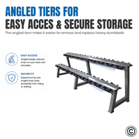 Thumbnail for 1441 Fitness 2 Tier Dumbbell Rack - 10 Pair