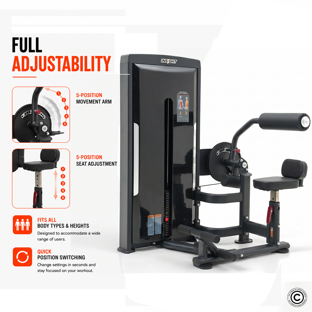 Insight Fitness SA Series Abdominal Back Extension - SA009D
