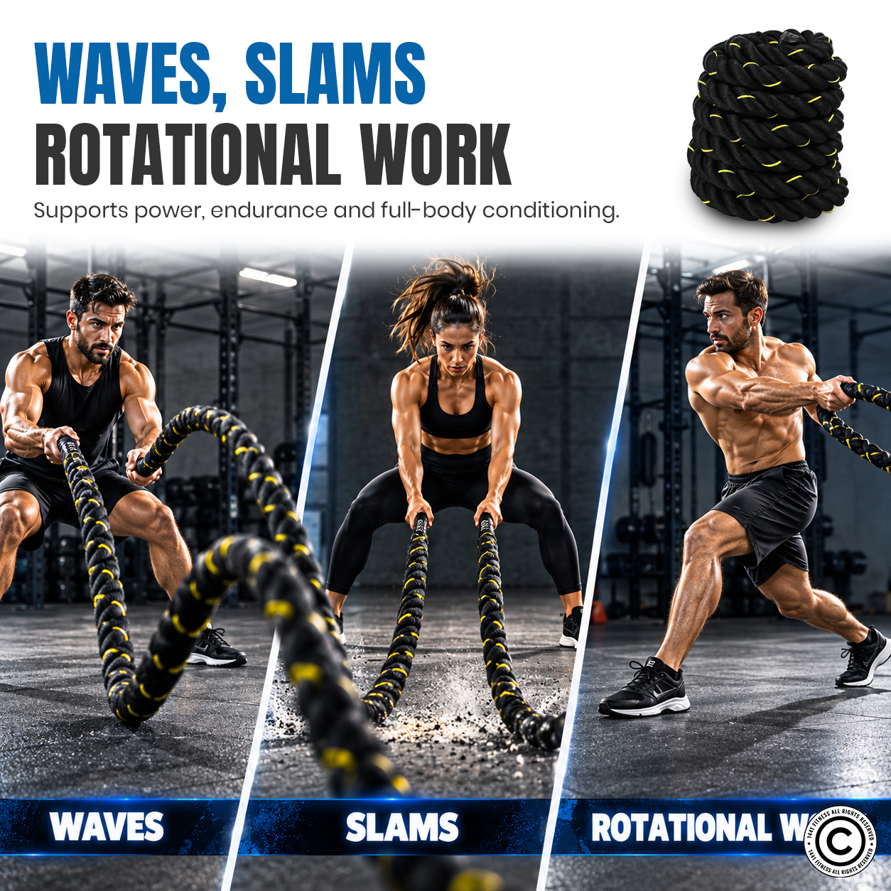 1441 Fitness Battle Ropes 9 - 15 Meter