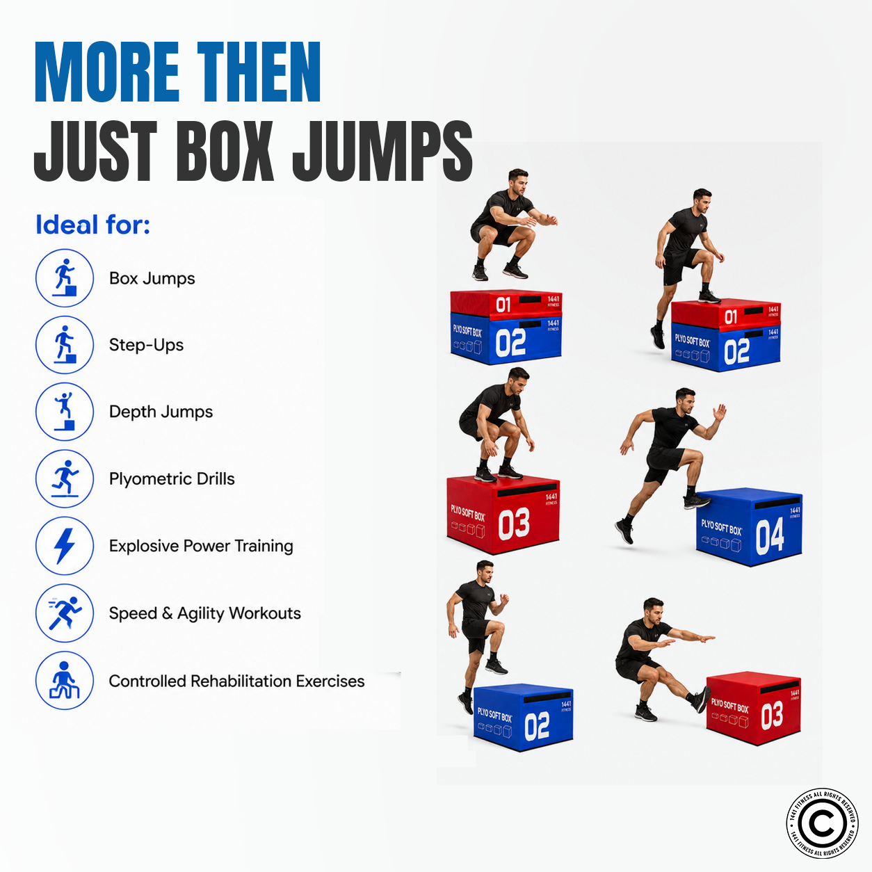1441 Fitness - صندوق بليوم ناعم قابل للتعديل 4 في 1
