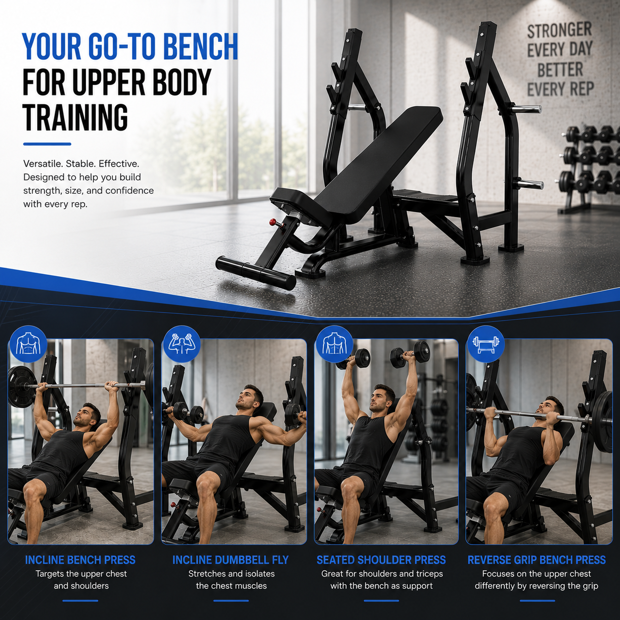 Insight Fitness Incline Olympic Bench - DR005