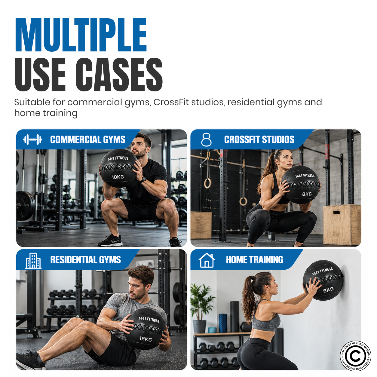 1441 Fitness Premium Wall Balls - ( 3 KG to 15 KG)