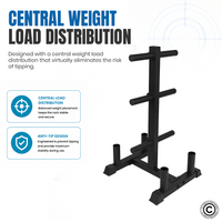 Thumbnail for 1441 Fitness Olympic Plate Tree with 4 Bar Holder1441 Fitness - شجرة الألواح الأولمبية مع حامل 4 قضبان