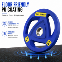 Thumbnail for 1441 Fitness Tri Grip Color PU Olympic Plates 2.5 Kg to 20 Kg - 1 Year Warranty