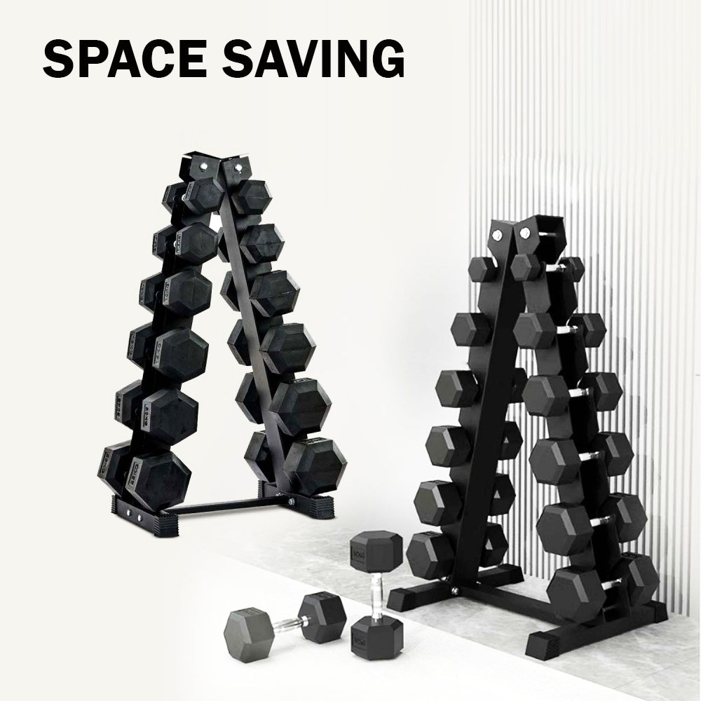 Hex Dumbbells Set 2.5 Kg to 15 Kg with Vertical Rack - Bundle Offer