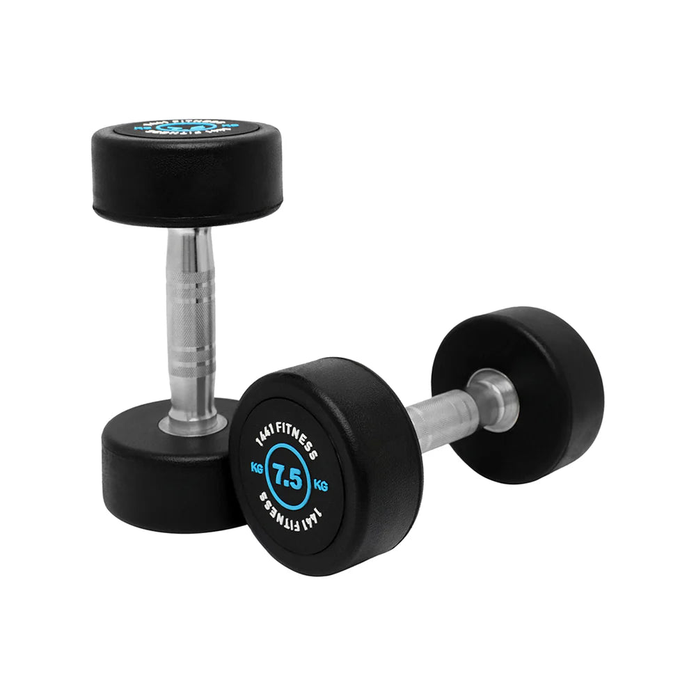 1441 Fitness | 2.5 KG - 50 KG Premium Rubber Round Dumbbells (Sold as Pair)