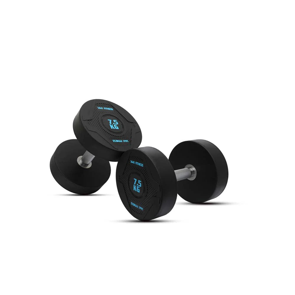 1441 Fitness PU Rubber Round Dumbbell Combo Set 2.5 Kg - 20 Kg (8 Pairs Set)