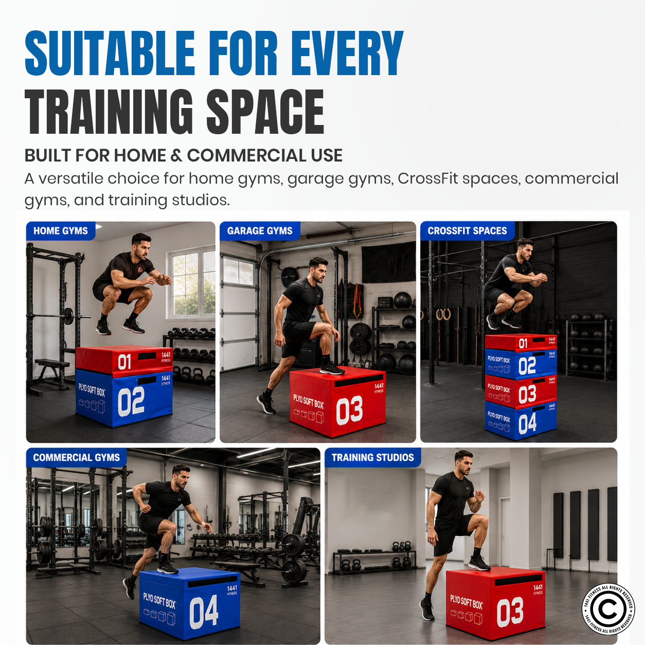 1441 Fitness - صندوق بليوم ناعم قابل للتعديل 4 في 1