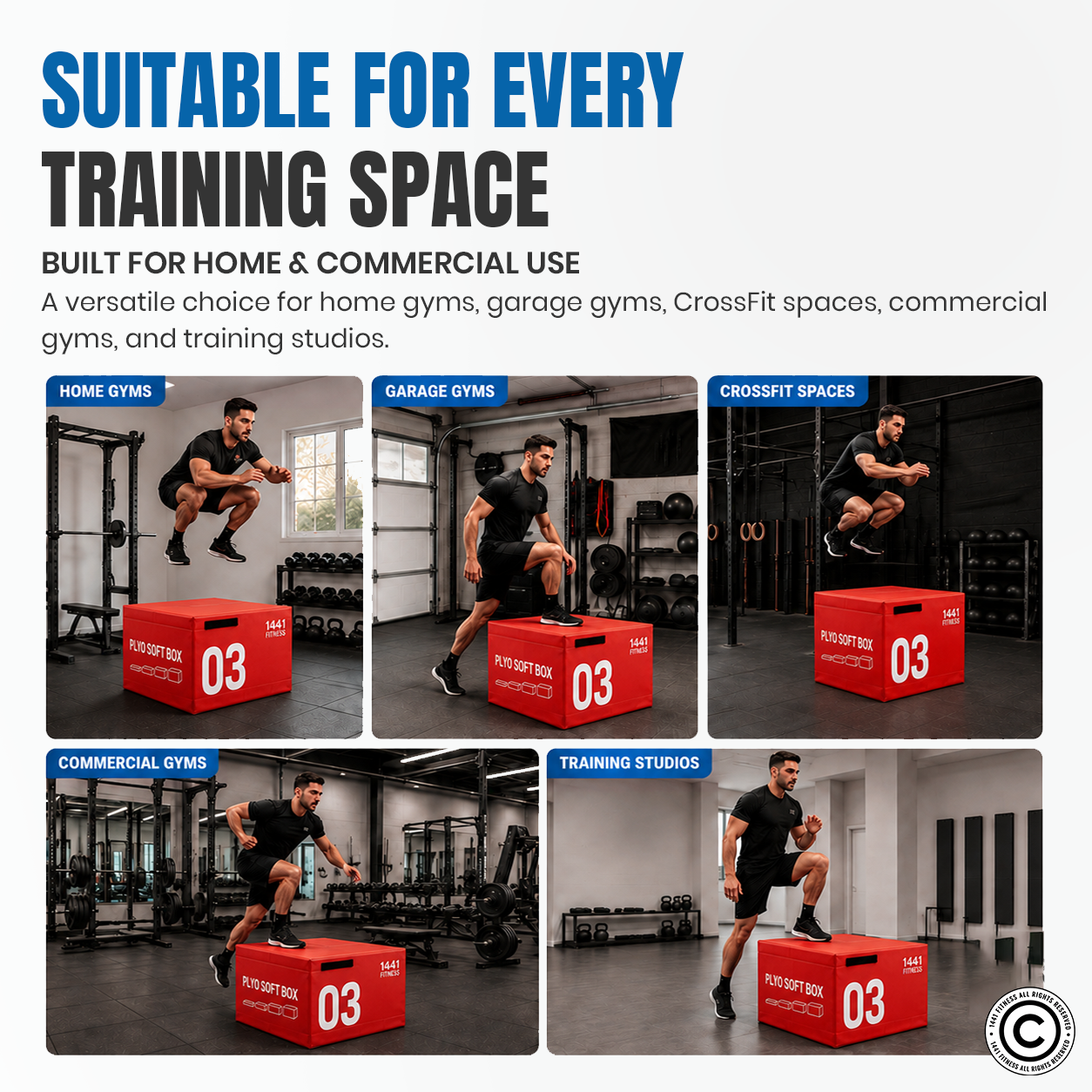 1441 Fitness 4-in-1 Multi Color Adjustable Soft Plyo Box