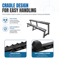 Thumbnail for 1441 Fitness 2 Tier Dumbbell Rack - 10 Pair
