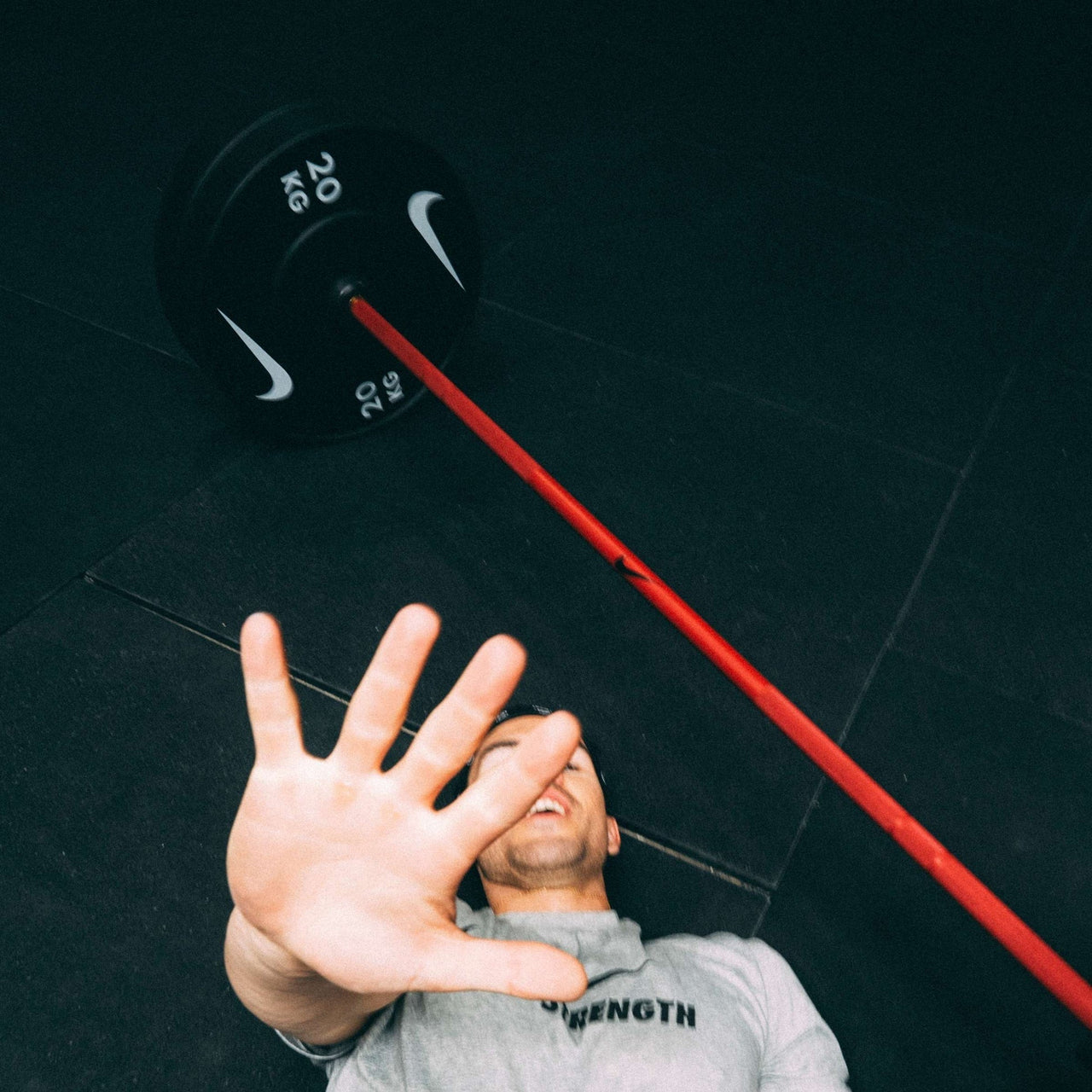 Nike Strength Shield Barbell - 20KG Red Swoosh