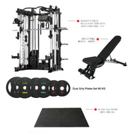 Thumbnail for Insight Fitness Multi Function Smith Machine C5 with Rubber Flooring , Dual Grip Plates & A8007 Bench - Bundle Offer