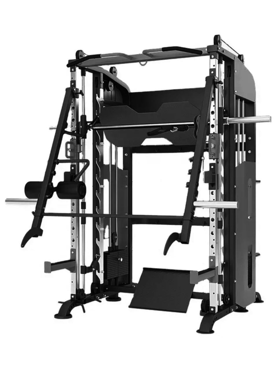 1441 Fitness Multi Function Smith Machine 41FC91 with Rubber Flooring, Tri Grip Plate with Bench A8007 - Bundle Offer - 41FC91