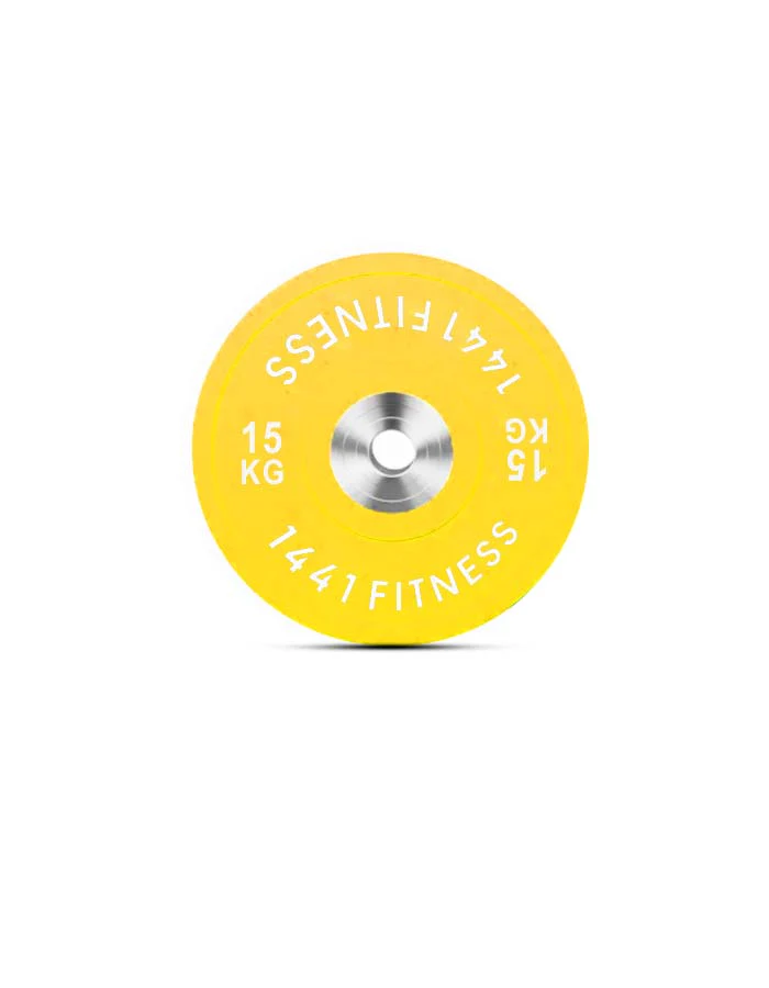 Premium Competition Rubber Bumper Plates with 7 Ft Olympic Bar - 140 KG set - Bundle Offer - 15KG