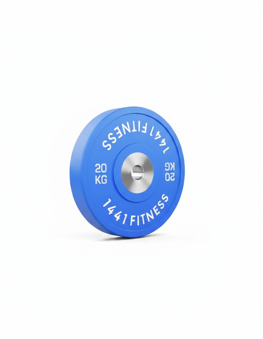 Premium Competition Rubber Bumper Plates with 7 Ft Olympic Bar - 140 KG set - Bundle Offer - 20KG