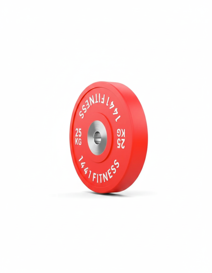 Premium Competition Rubber Bumper Plates with 7 Ft Olympic Bar - 140 KG set - Bundle Offer - 25G