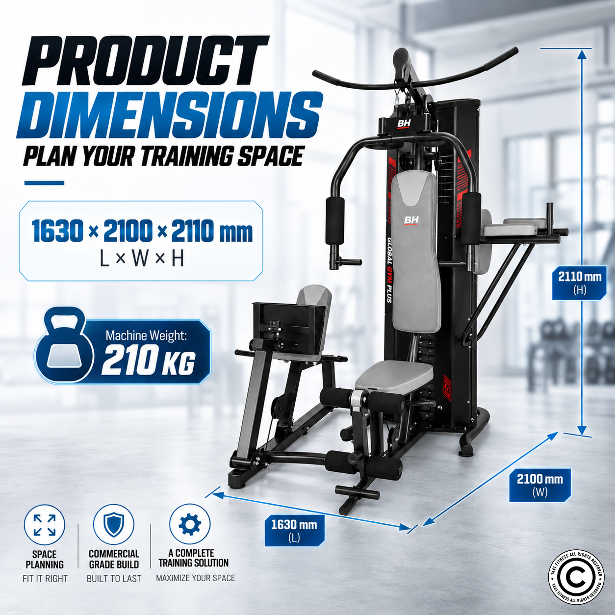 BH Fitness Multi-Station Home Gym with Leg Press G152B