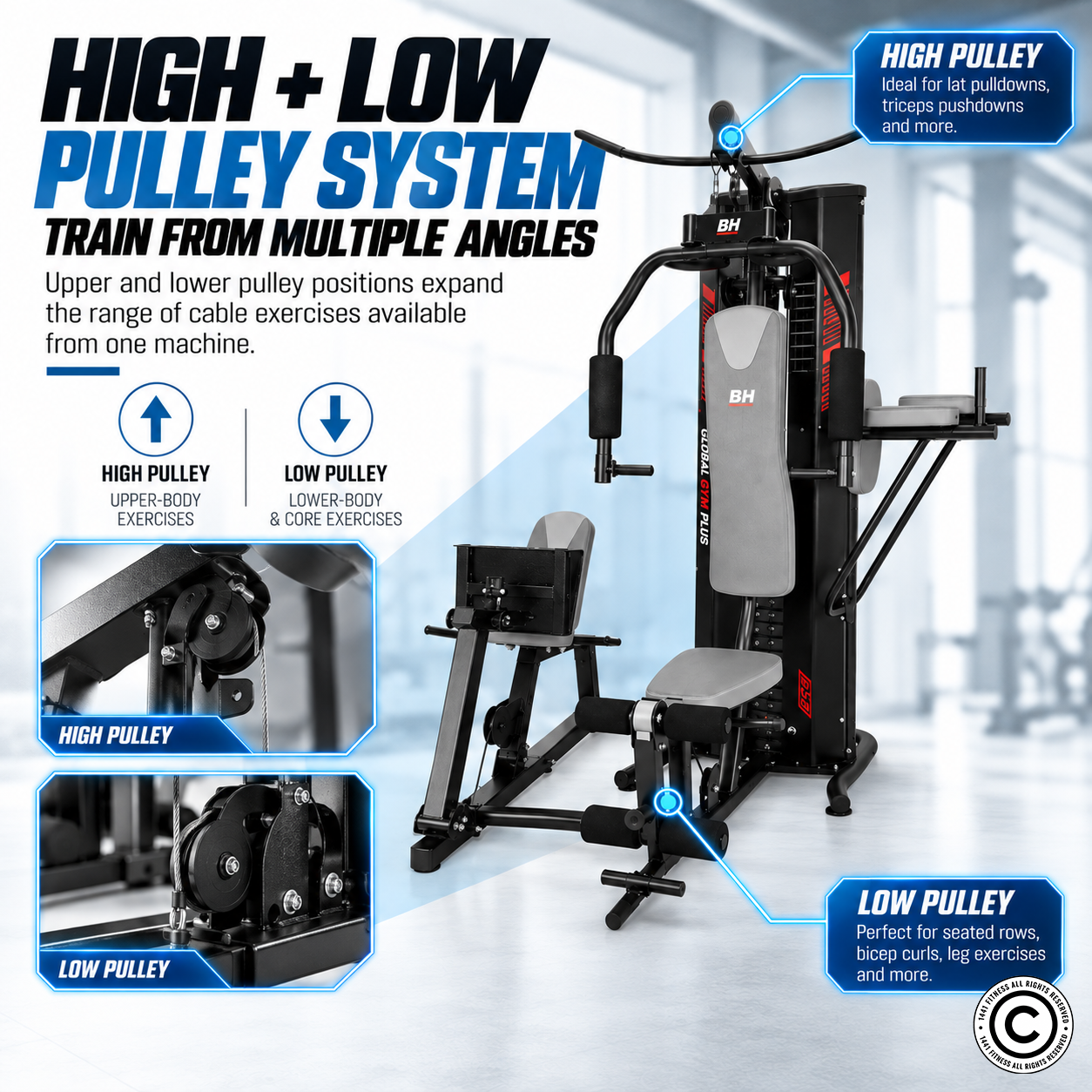 BH Fitness Multi-Station Home Gym with Leg Press G152B