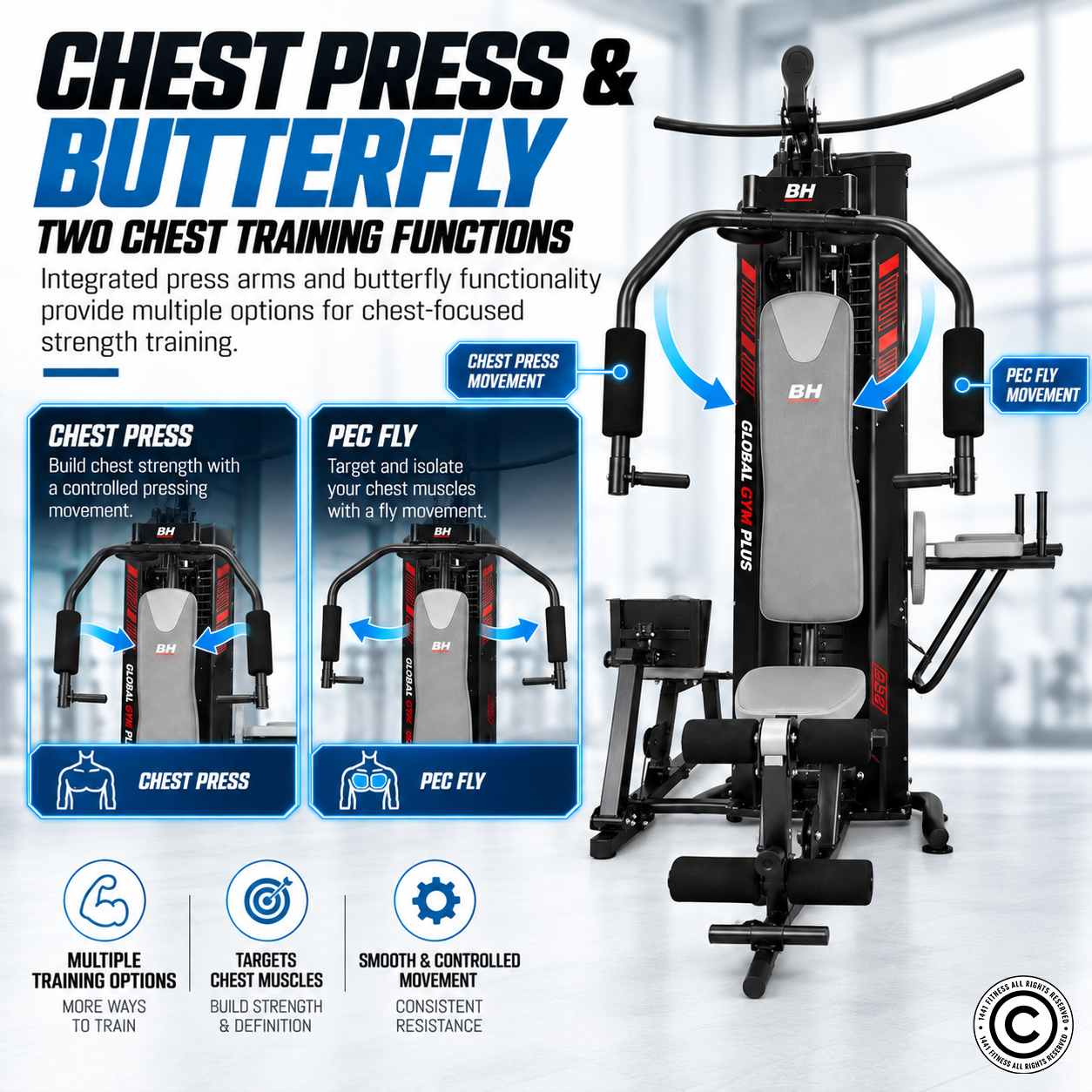 BH Fitness Multi-Station Home Gym with Leg Press G152B