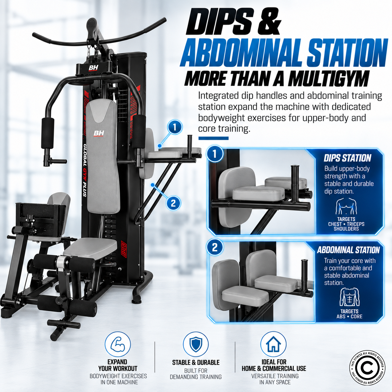 BH Fitness Multi-Station Home Gym with Leg Press G152B