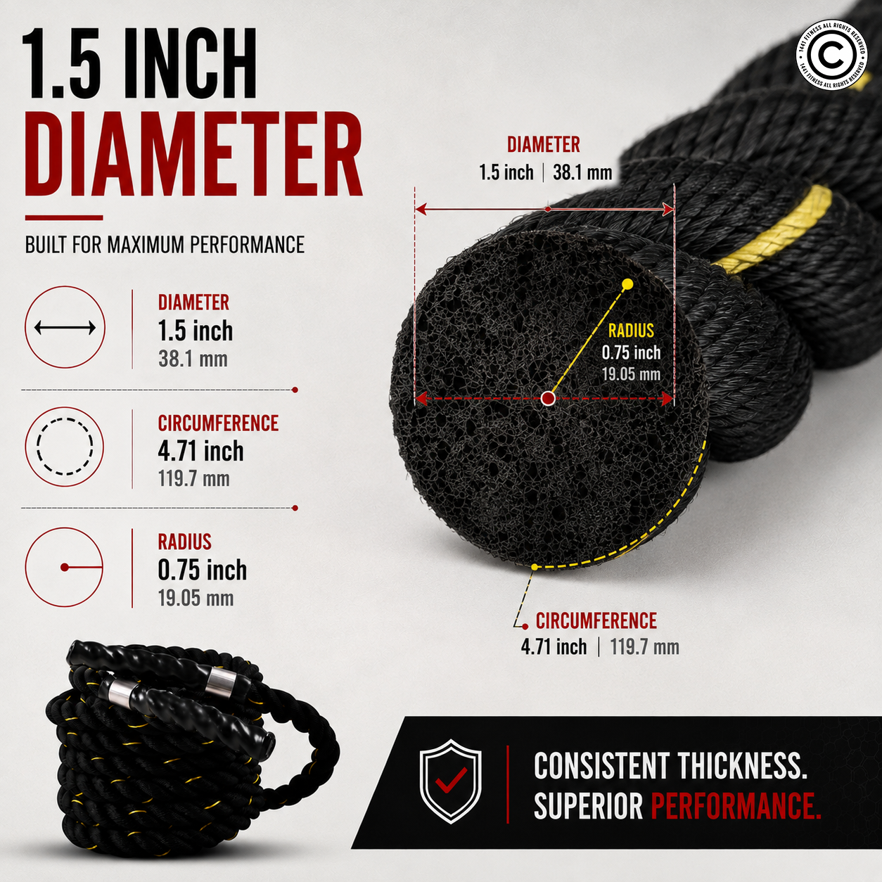 1441 Fitness Premium Battle Rope