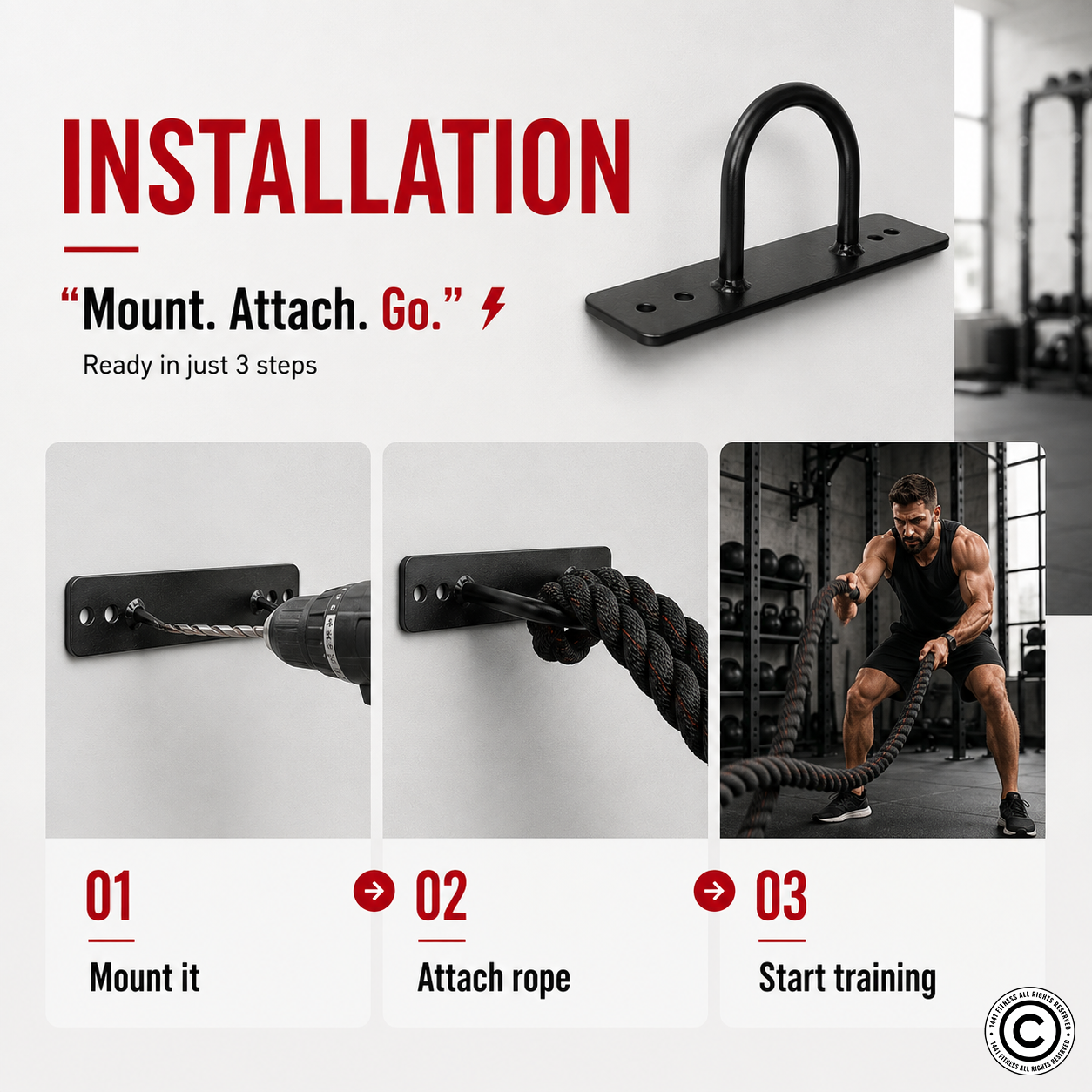 1441 Fitness Battle Rope Anchor Hook