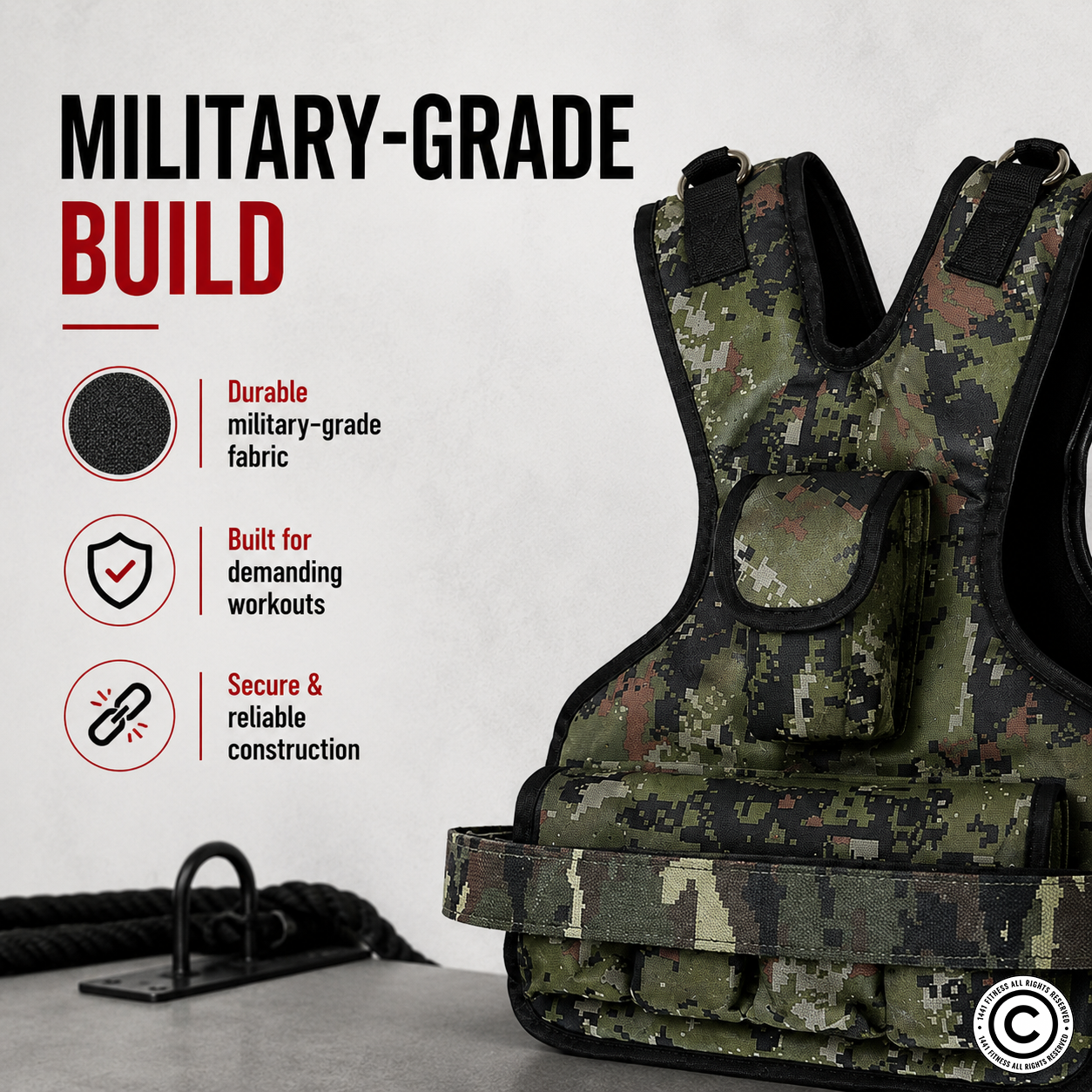 1441 Fitness Adjustable Weight Vest 10 Kg - 20 KG