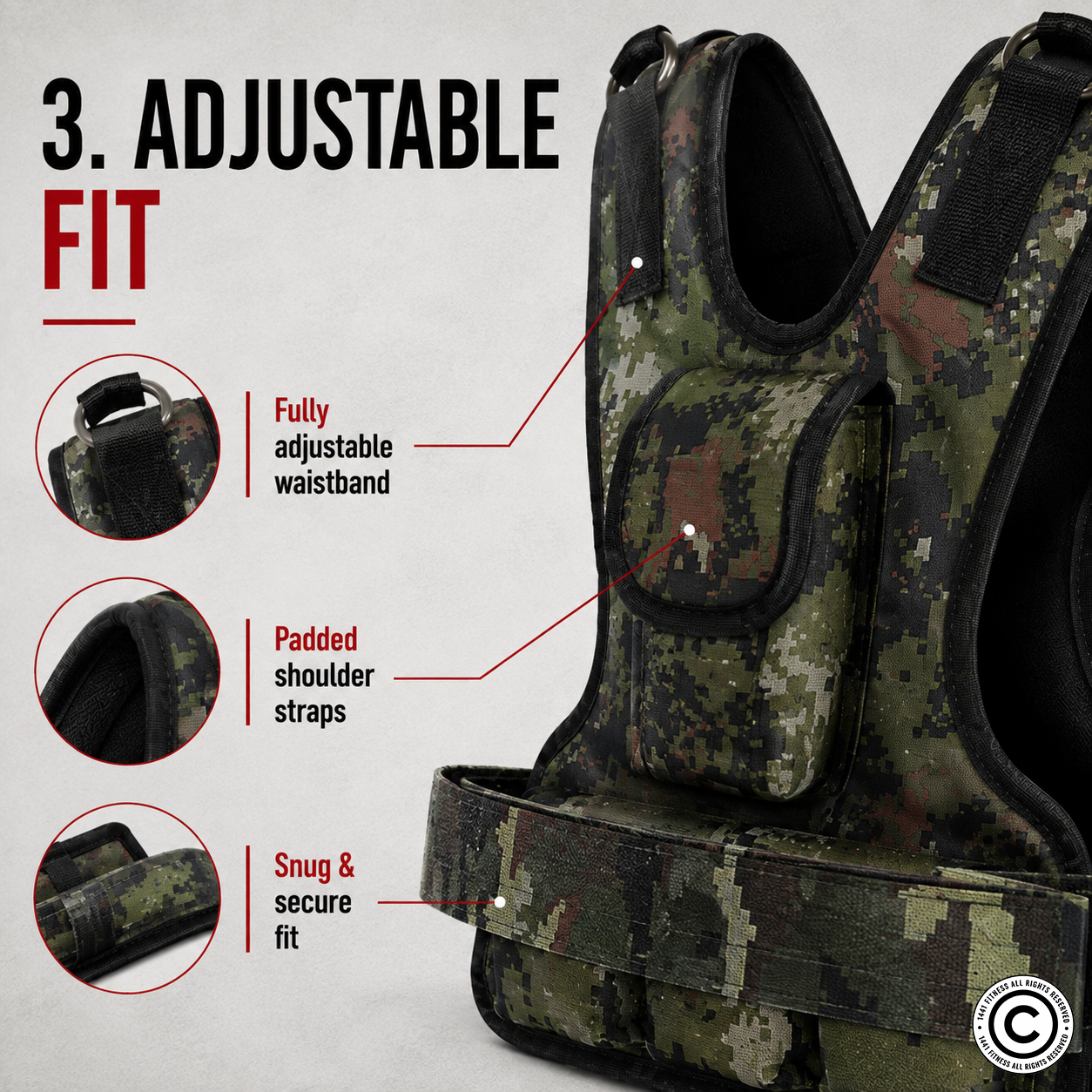 1441 Fitness Adjustable Weight Vest 10 Kg - 20 KG