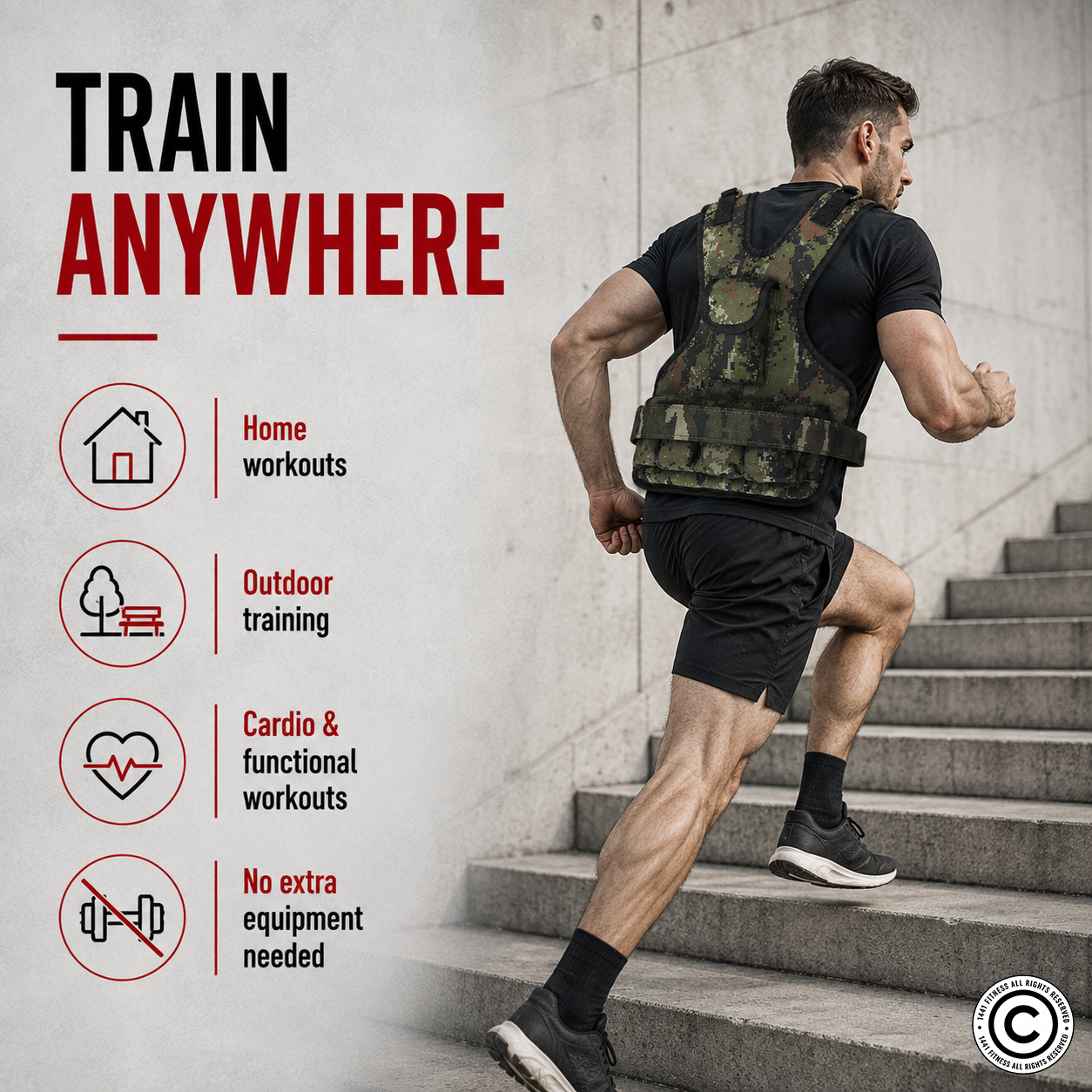1441 Fitness Adjustable Weight Vest 10 Kg - 20 KG