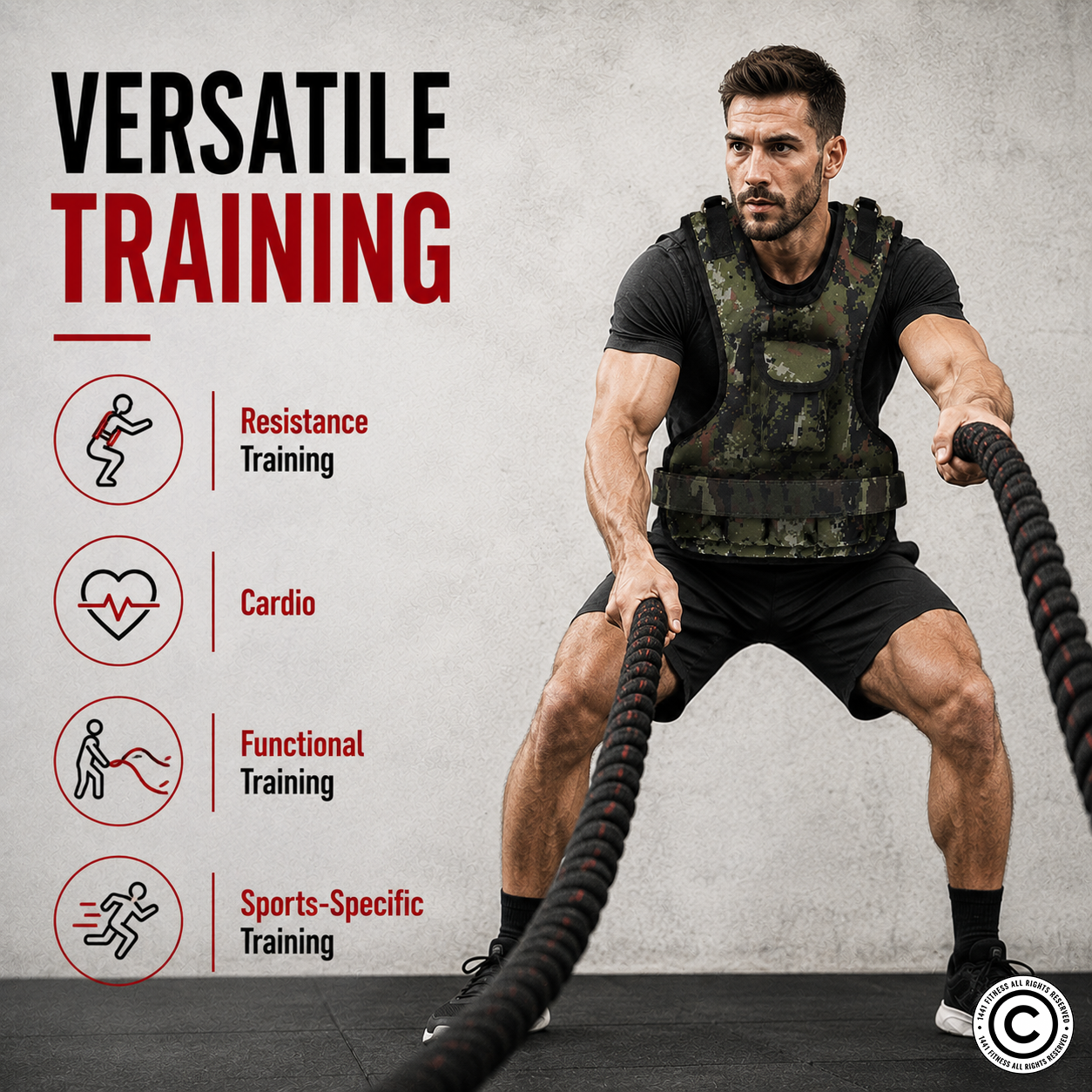 1441 Fitness Adjustable Weight Vest 10 Kg - 20 KG