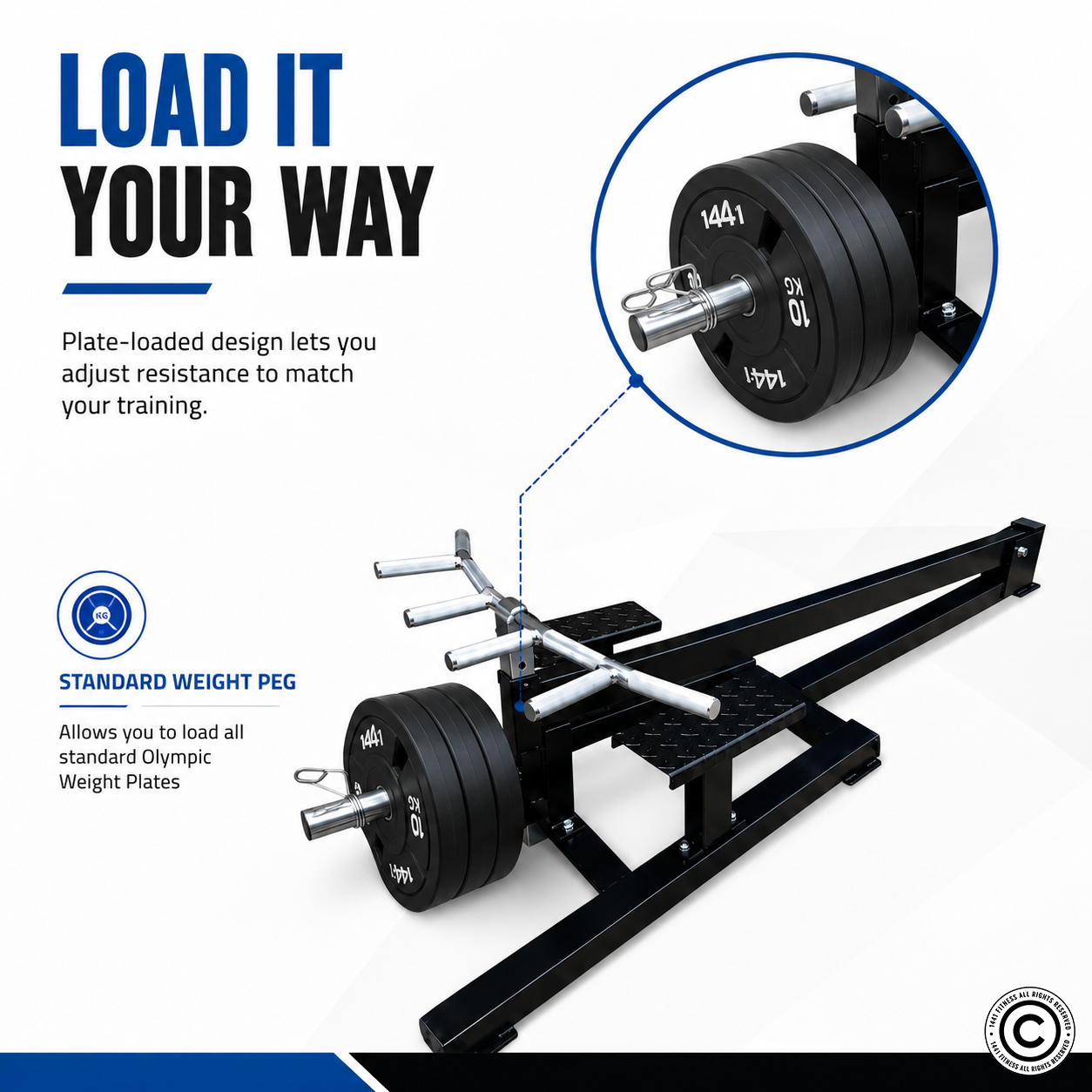 1441 Fitness Standing T Bar Machine