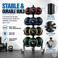 Thumbnail for 1441 Fitness Ball 18 Balls Rack with Wheels