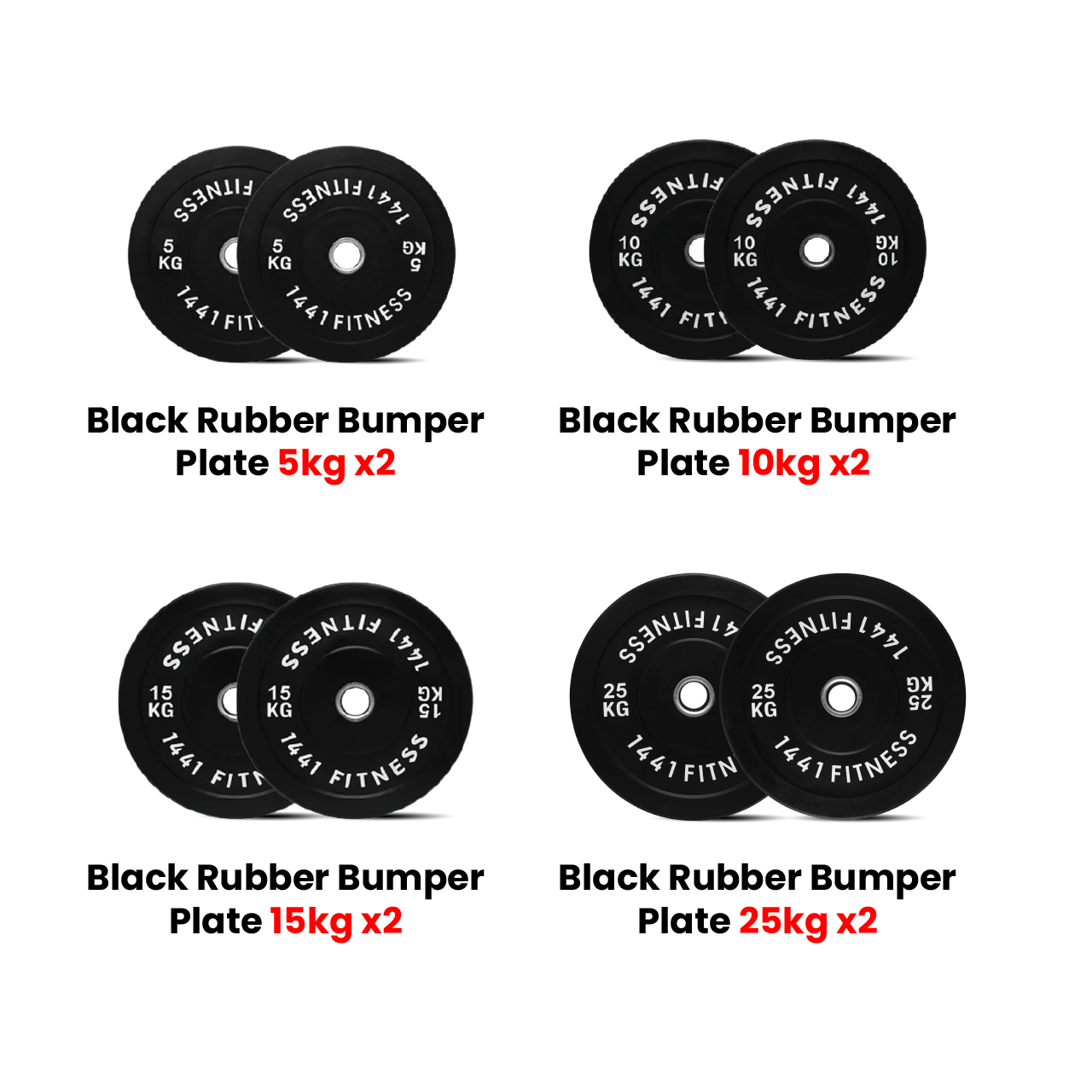 Black Bumper Plates Set of 110 KG