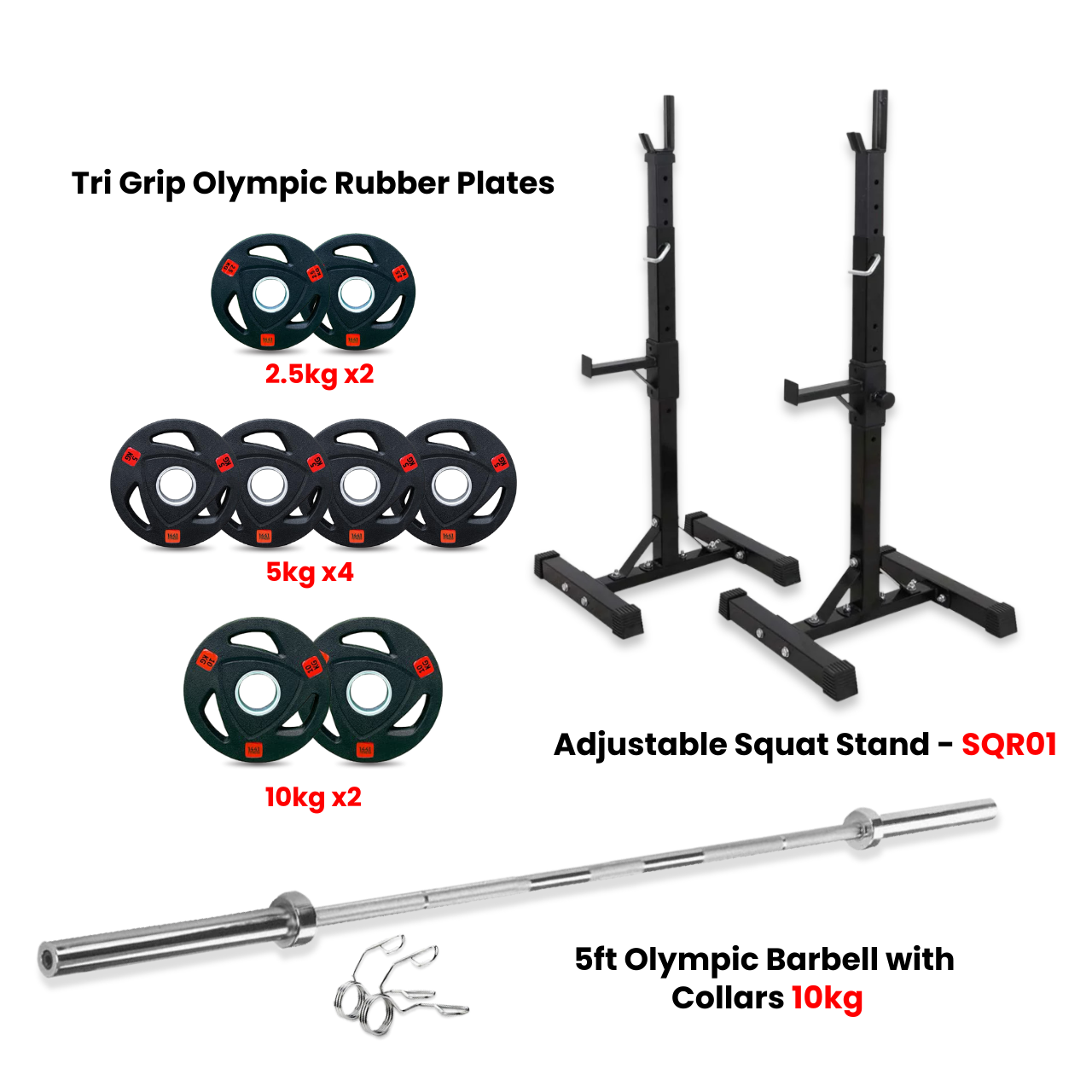 SQR01 Squat Rack Combo with Plate Set - Bundle Offer
