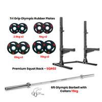 Thumbnail for SQR02 Squat Rack Combo with Plate Set - Bundle Offer