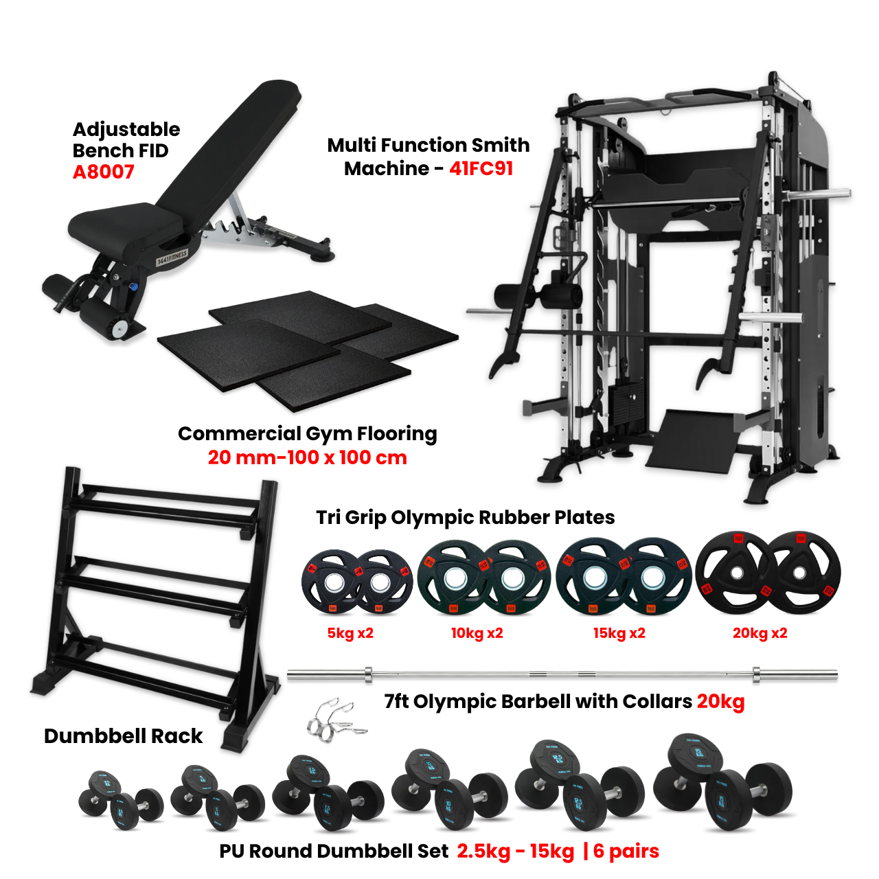 41fC91 Multi Function Smith Machine Home Gym Bundle Offer  - PRO4