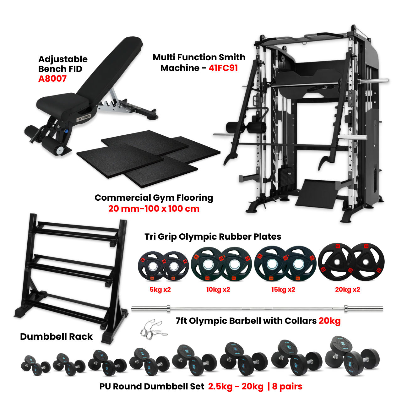 41fC91 Multi Function Smith Machine Home Gym Bundle Offer  - PRO5