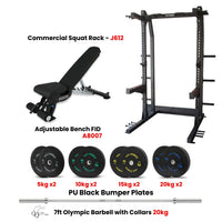 Thumbnail for J612 Squat Rack Combo with Plate Set and Bench - Bundle Offer