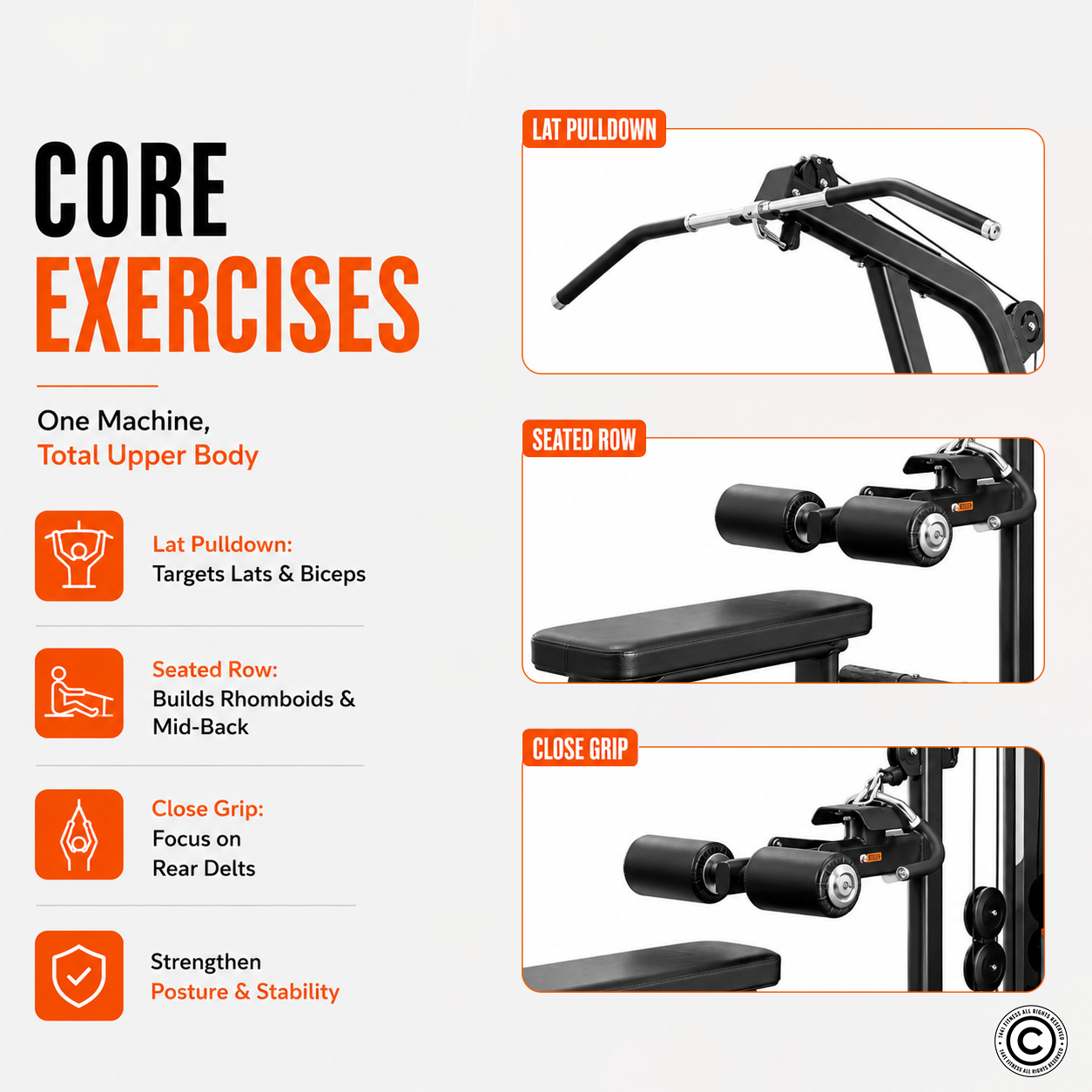 Insight Fitness Lat Pull Down and Mid Row - SA026