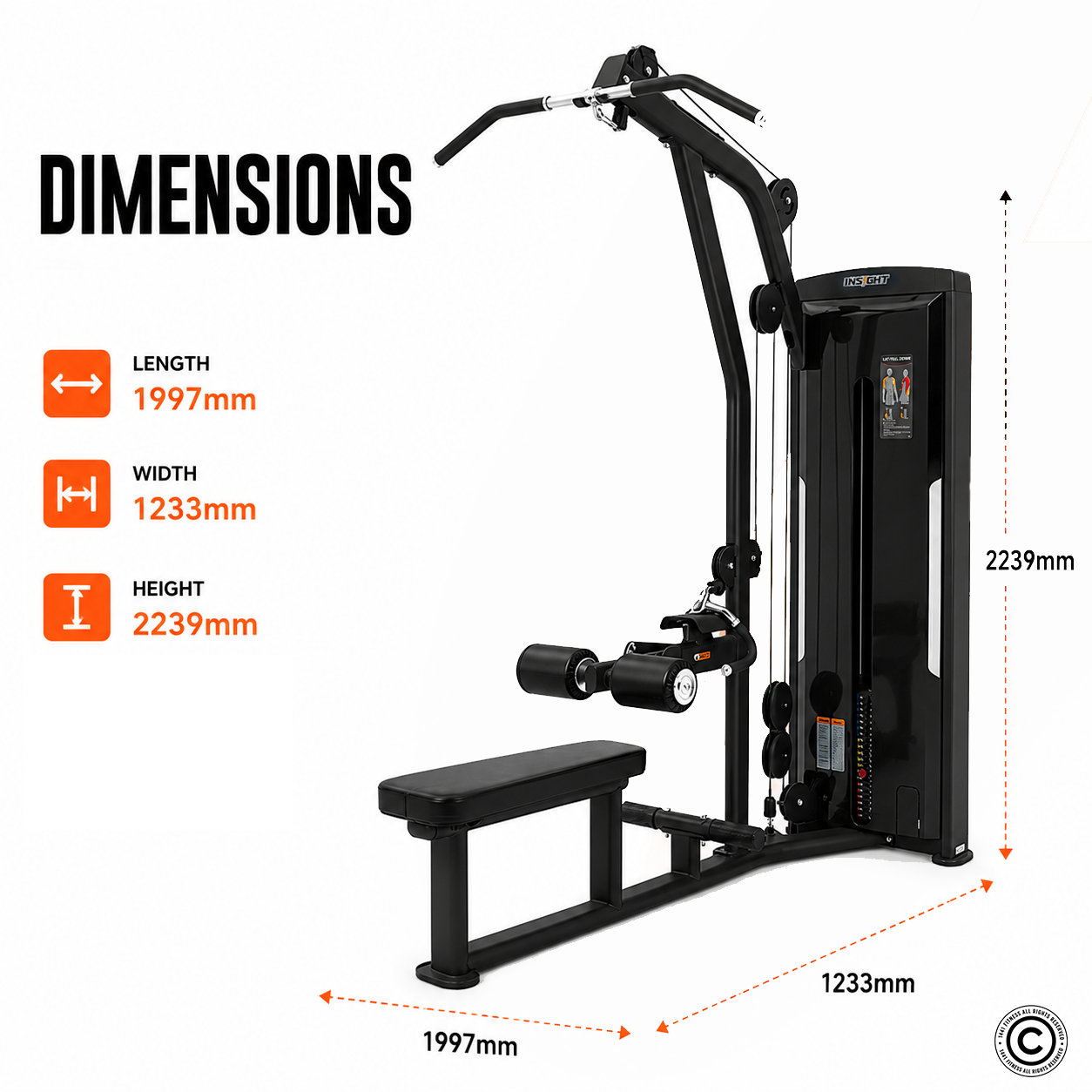 Insight Fitness Lat Pull Down and Mid Row - SA026
