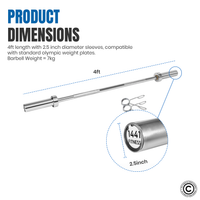 Thumbnail for 1441 Fitness 4 ft Olympic Bar with Collars - 7 kg