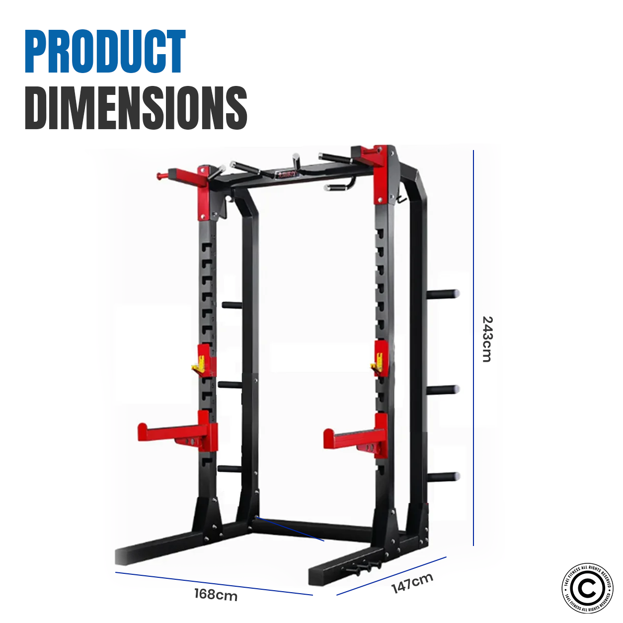 1441 Fitness Commercial Squat Rack - J611