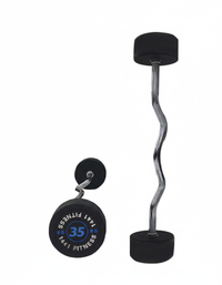 Thumbnail for Fixed Weight Curl PU Barbell Set with Rack - 10 Kg to 50 Kg - Bundle Offer - 35KG