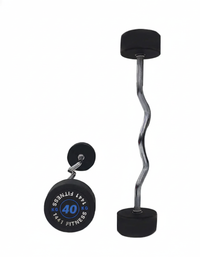 Thumbnail for Fixed Weight Curl PU Barbell Set with Rack - 10 Kg to 50 Kg - Bundle Offer - 40KG