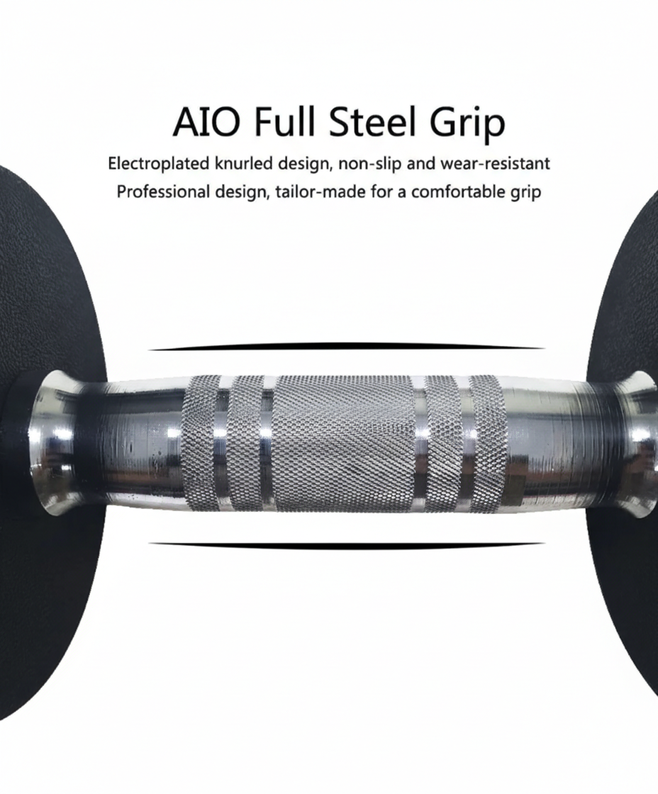 1441 Fitness Rubber Round Dumbbells BLACK & WHITE