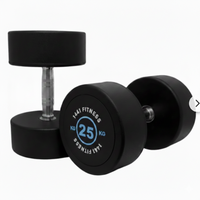Thumbnail for 1441 Fitness Rubber Round Dumbbells BLACK & WHITE