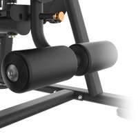 Close-up of a Insight Fitness Abdominal Crunch - BE8035 with cylindrical components on a white background