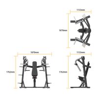 Thumbnail for Insight Fitness Chest Press SH001 with dimensions labeled on a white background