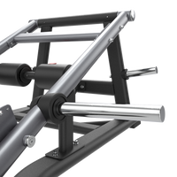Close-up of a Insight Fitness Deadlift/Lunge - SH028 with metal bars and black frame on a white background