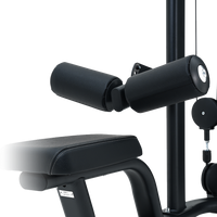 Insight Fitness Dual Pulley Lat Pulldown - BE8011 with arm curl attachment on a white background